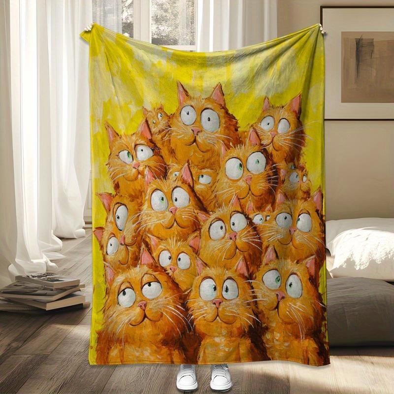 

Cute cartoon cat pattern perfect for cat lovers comfortable sofa bed cover Machine washable household items gift for cat lovers 75x90cm