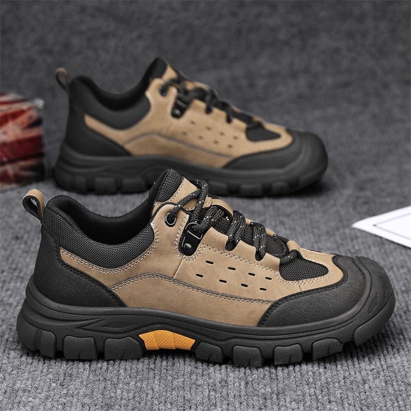 

Men Outdoor Sports Sneakers Leather GenuineLeather NonSlip Quality High Hiking Shoe Wear resistant Non slip Sneaker Rock Climbing Trekking Hunting ... 44