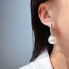 Accessoires Französische Premium-Silber-Quadrat-Ohrringe mit großen Perlen, elegante, intellektuelle, geometrische Ohrstecker 474