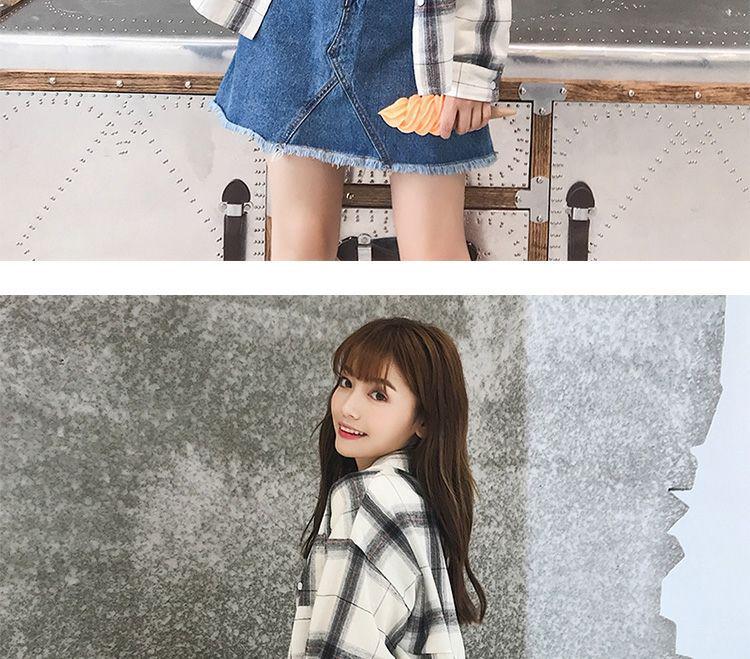 Women's Korean Style Plaid Long Sleeve Shirt, 2023 Chic Loose Fit, Versatile Student Fashion, Hong Kong Spring/Autumn Top.