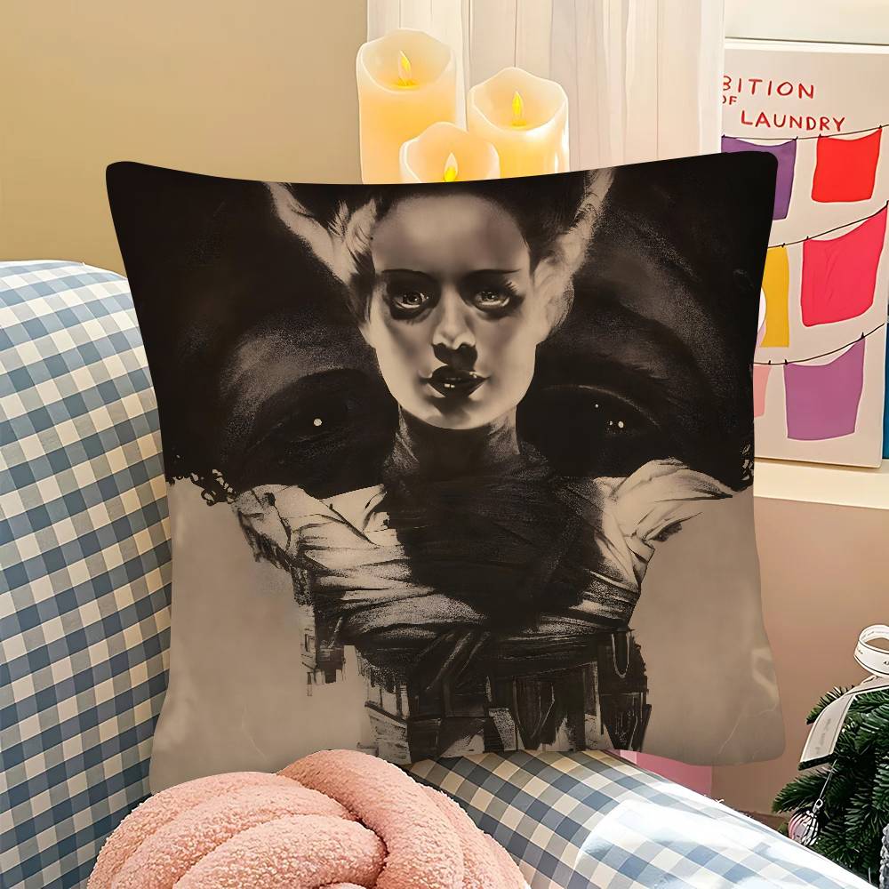 Horror Frankenstein Monsters Movie Character  Pillow Case Square Pillow Bedroom Sofa Leisure Car Living Room Home Decoration