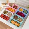 Three Compartment Wheat Straw Bento Box for Fruit, Snacks, and Pastries - Fresh-Keeping and Portable for Outdoor Travel Lunches