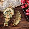 3D Handheld Handheld Mirror Set Portable Vintage Embossed Mirror  Home Decoration
