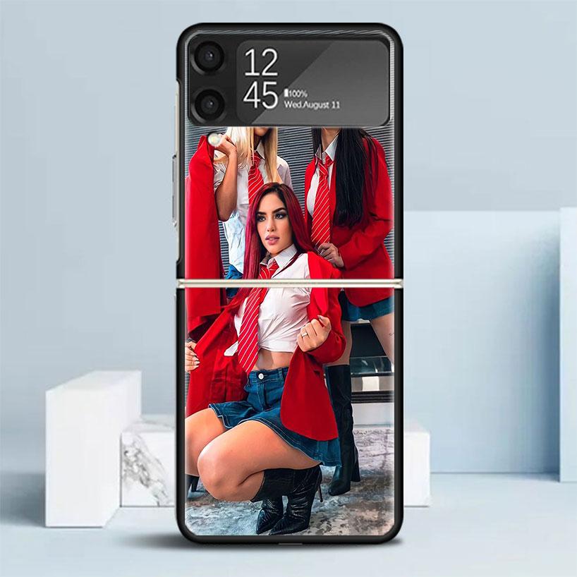 F-Fashion RBD R-Rebelde Black Cover for Samsung Galaxy Z Flip 7 6 5 4 3 5G Phone Case Flip7 Flip6 Flip5 Flip4 Flip3 Pattern Case