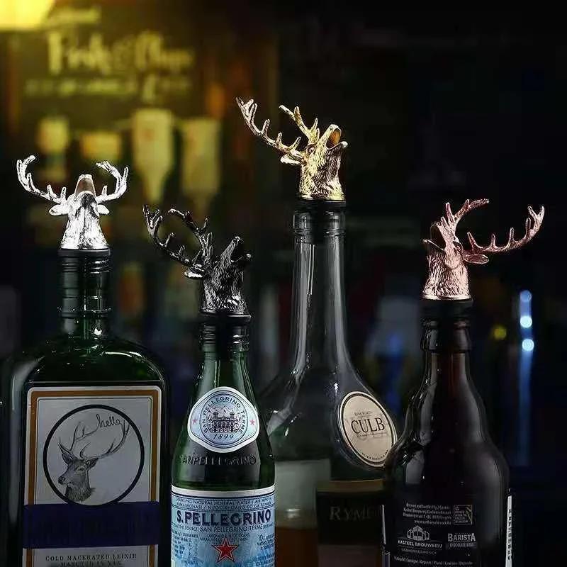 New Bottle Stopper Wine Stoppers Deer Beverage Bottle Corks Sealer Wine Lovers Christmas Halloween Kitchen Bar Tool Accessory