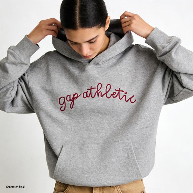 Gap Unisex Logo Embroidered Loopback Hoodie