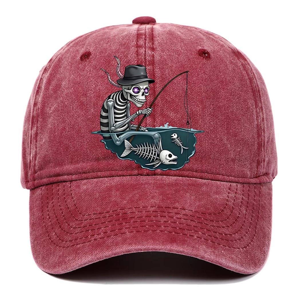 New Skull Print Baseball Cap For Halloween Party Decoration Hat, Breathable, Comfortable And Adjustable