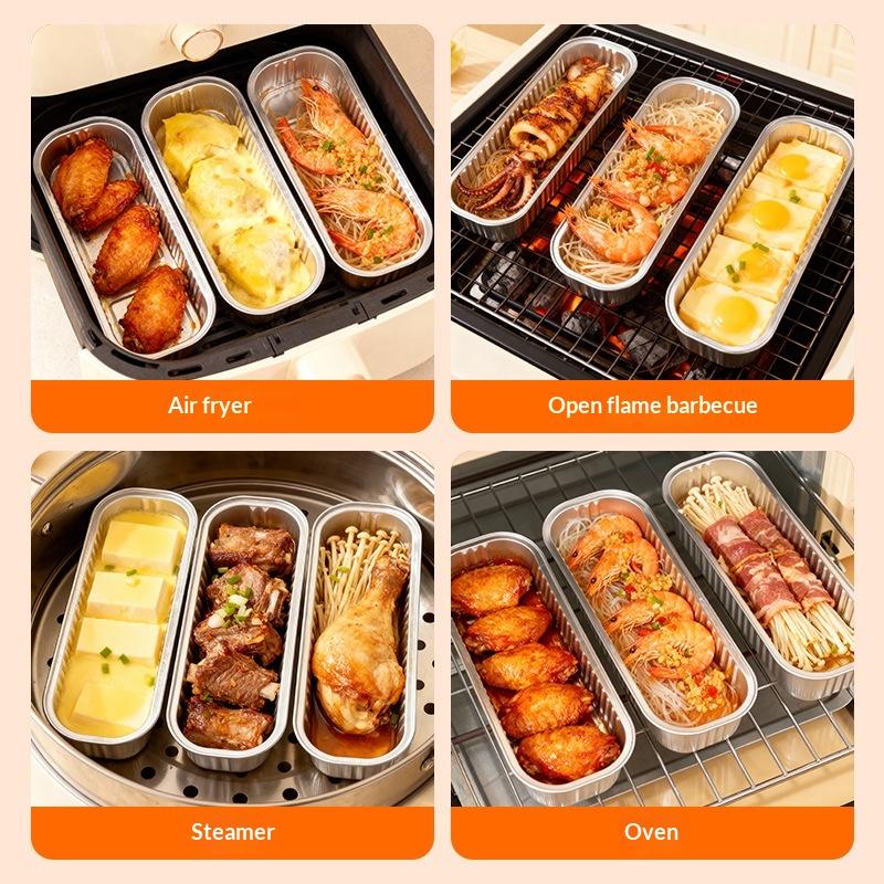 10/30ks Jednorázové grilovací pánve Hliníková fólie Pečicí plech do fritézy Plechové pánve Krabička Kuchyňský grilovací plech pro podnos do fritézy