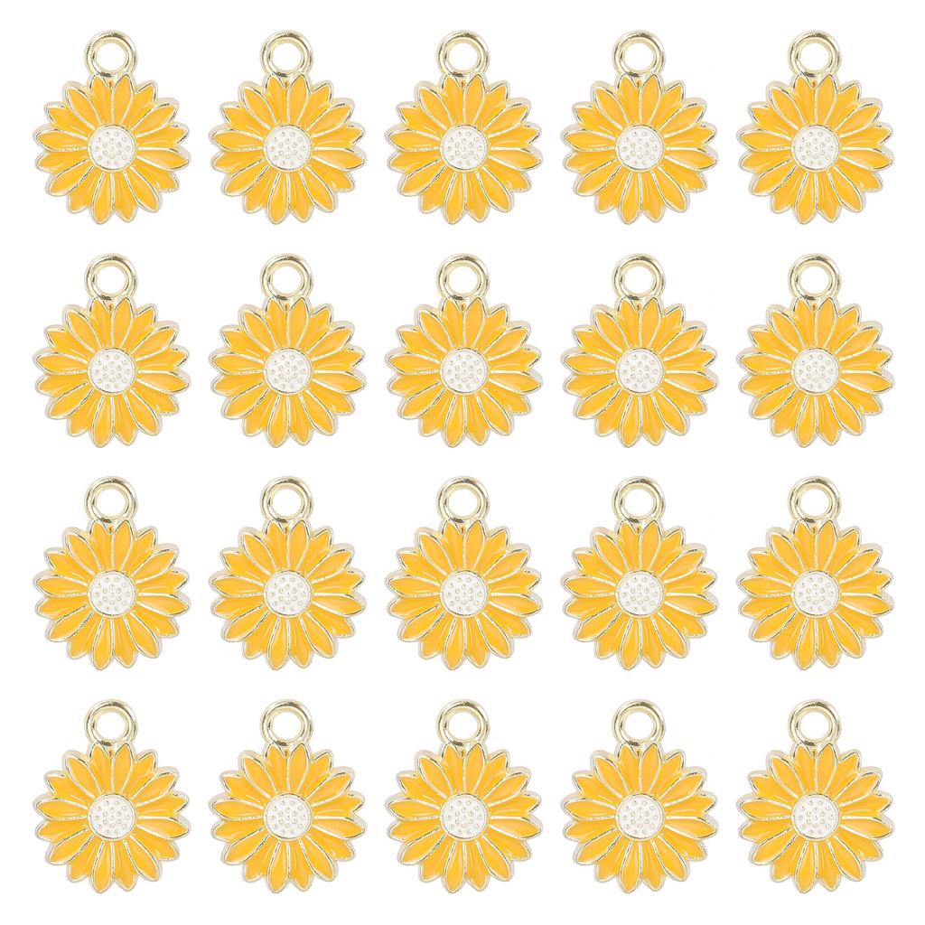 20 Pcs Little Daisy Pendant Metal Flower Pendant Charm Fashion Jewelry DIY Accessories for DIY Necklace Bracelet Earring