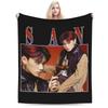 San Ateez Blanket Coral Fleece Plush Decoration Multi-function Soft Throw Blankets for Sofa Travel Plush Thin Quilt