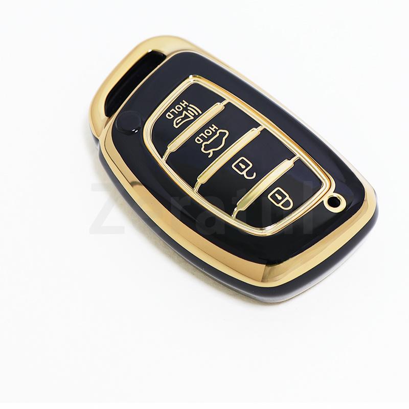 4 Button For Hyundai Sonata Ix25 I20 Creta Santa Fe Gls Reina Ix35 Grand I10 Elantra Tucson Tpu Car Key Cover Case Keychain