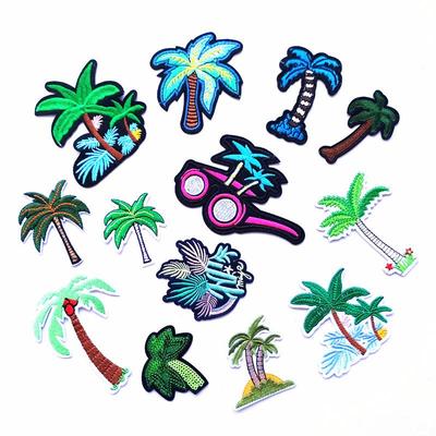 Kokosnussbaum-Stickerei-Aufnäher - Kleines selbstklebendes Kleidungsaccessoire