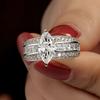 Marquise Crystal Cubic Zirconia Rings Luxury Wedding Accessories For Women Modern Fashion Design Female Jewelry Gift  Sale