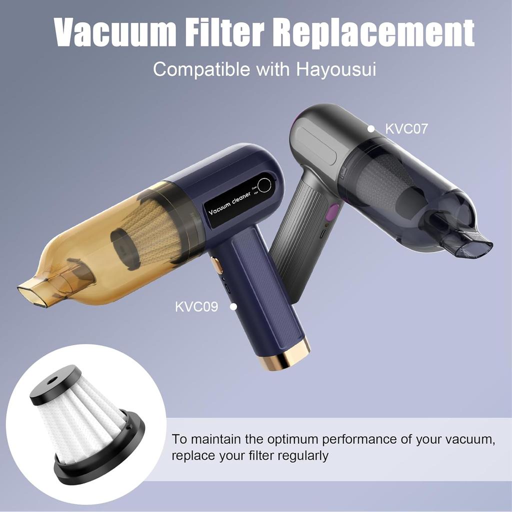 Reusable Replacment HEPA Filters: 2 Pack Handheld Vacuum Cleaner Dust Collector Mini Filter Hepa Filtration for KVC07/KVC09 Keyboard Vac Kits