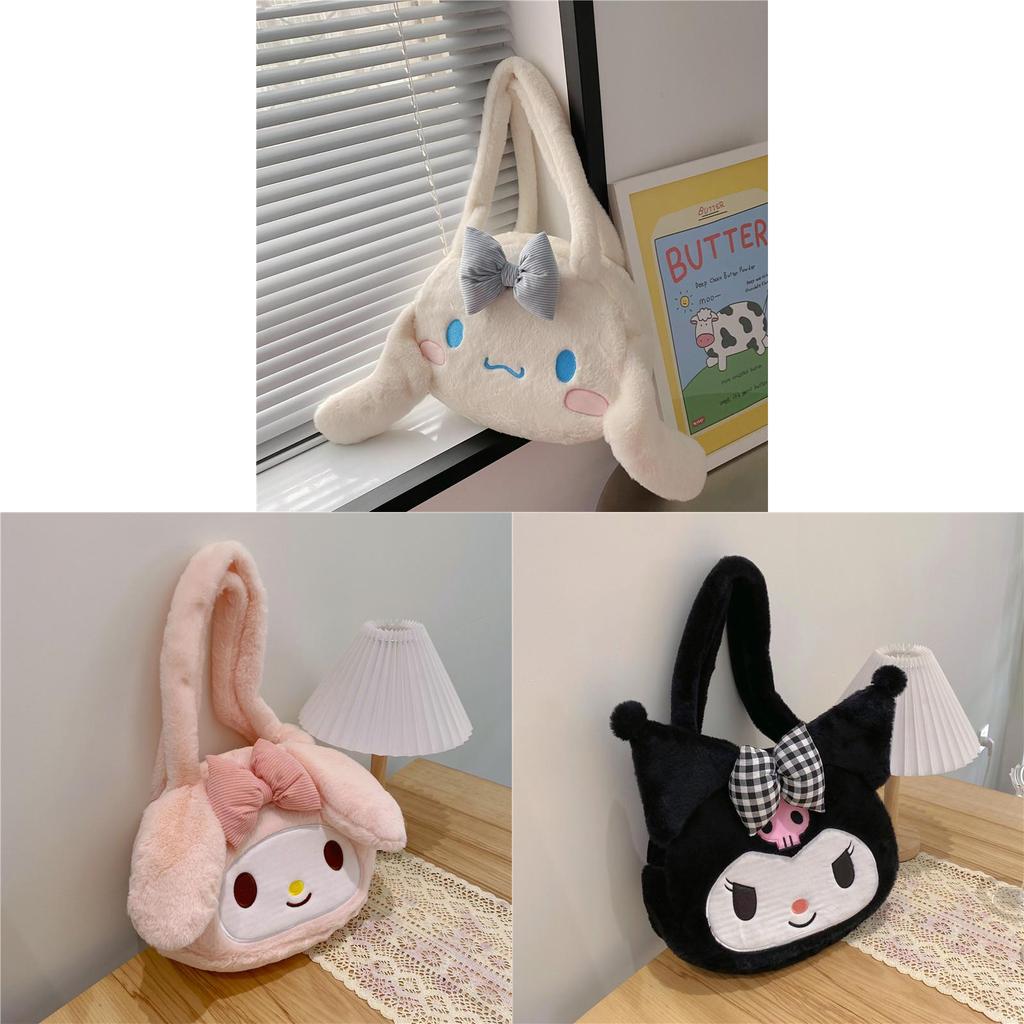 Melody Plush Tote Bag With Embroidery For Daily Use