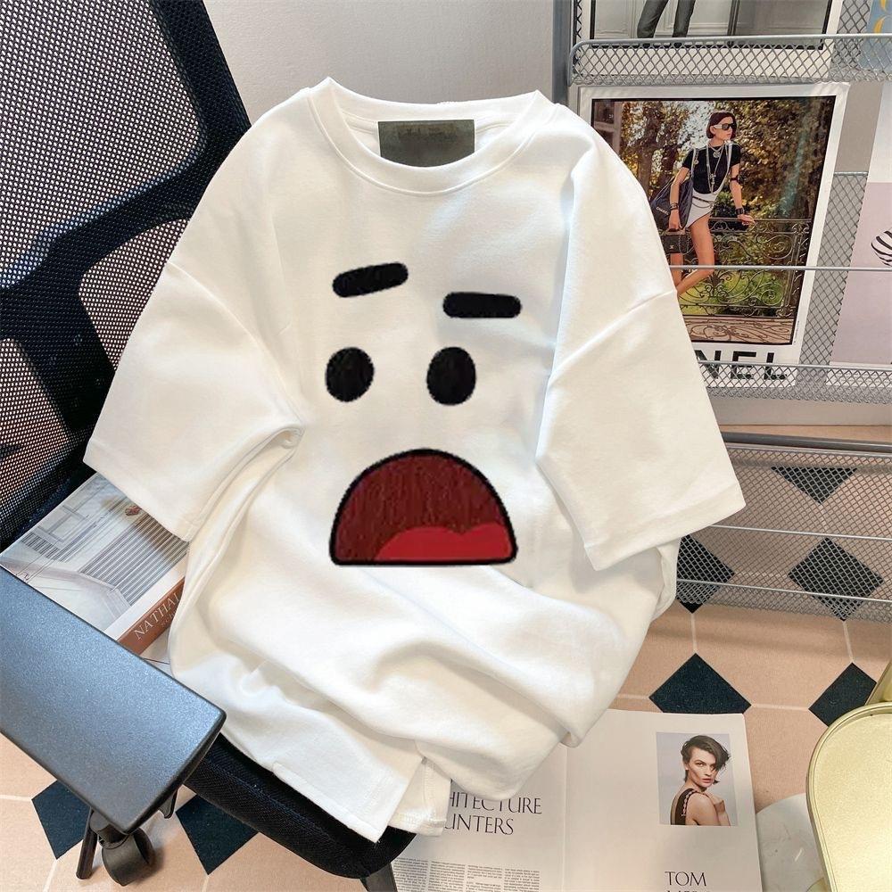 Unisex Short Sleeve Tee Round Neck Casual T-Shirt Polyester Printed Summer Sports Daily Wear
