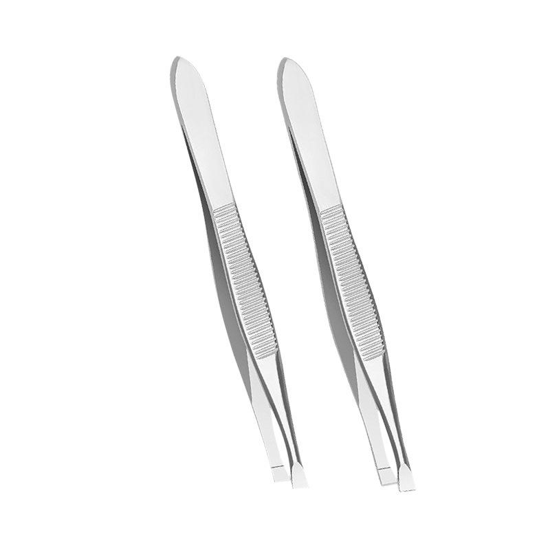 Multifunktionspinzette aus Edelstahl: Schräge & Flache Spitzen für Augenbrauen und Wimpern