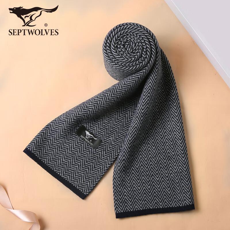 Septwolves Men s 100% Pure Wool Winter Scarf