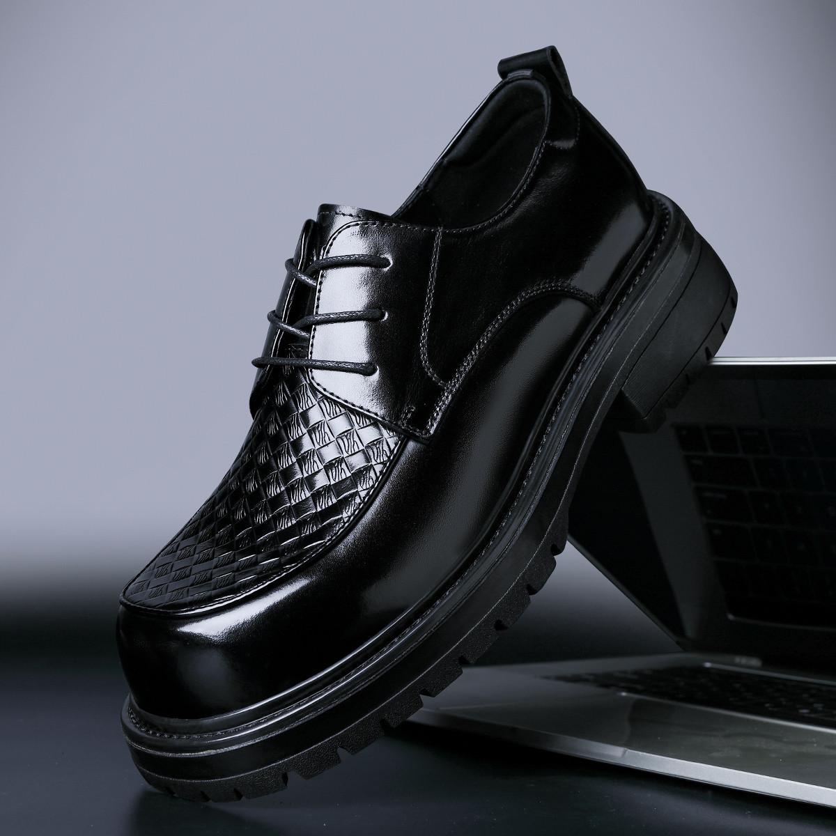 

Autumn new leather shoes men s high-end British style leather men s shoes first layer cowhide big head wedding derby shoes trend 43