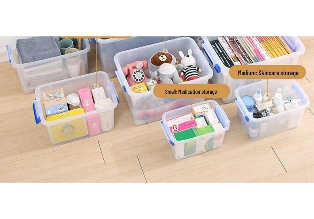 Extra-Large Transparent Plastic Storage Box for Car, Home, or Dorm - Multi-functional Toy Organizer