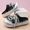 Fashion Plus Size Summer Platform Sandals For Women Men Home Street Garden Shoes Lace-up Style Silver Gold Clogs Couples Beach Slippers