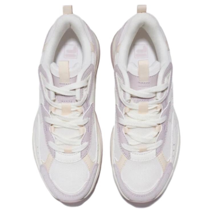 Fila Wood Block Leather Trendy Durable Low-Top Casual Shoes Unisex Sneakers White Pink 11001RM02934H661