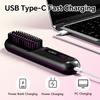 Rechargeable Hair Straightener Brush, Ionic Straightening Comb with 20s Fast Heating, 3 Temp Settings & Auto-Off for Home Salon