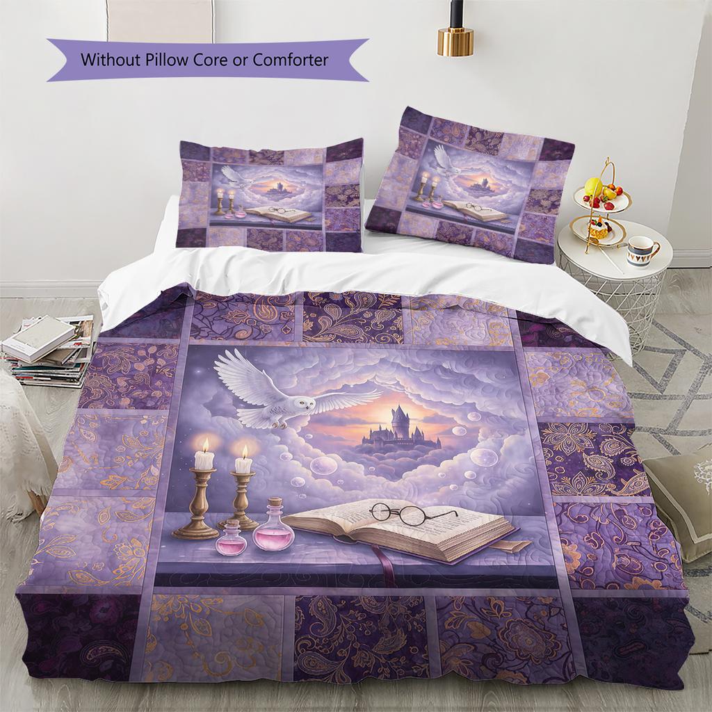 Cartoon Pattern Bedding Quilt Set Quilt Cover Pillowcase Home Decoration Birthday Gift (1 * duvet cover + 2 * pillowcase, without core)