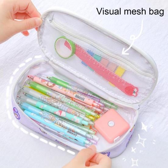 Multi-functional with Handle Pencil Storage Bag Durable Cute Rabbit Bear Case