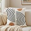 Nordic Abstract Art Pillow Case Double-Sided Plush Sofa Cushion Covers Organic Breathable Invisible Zipper