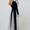 European & American Women's Color Block Loose Fit Waist-Cinched Vacation Dress
