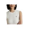 Polo Ralph Lauren Cable Knit Cotton Sleeveless Sweater Women Tops White WMPOSWENC021229-100