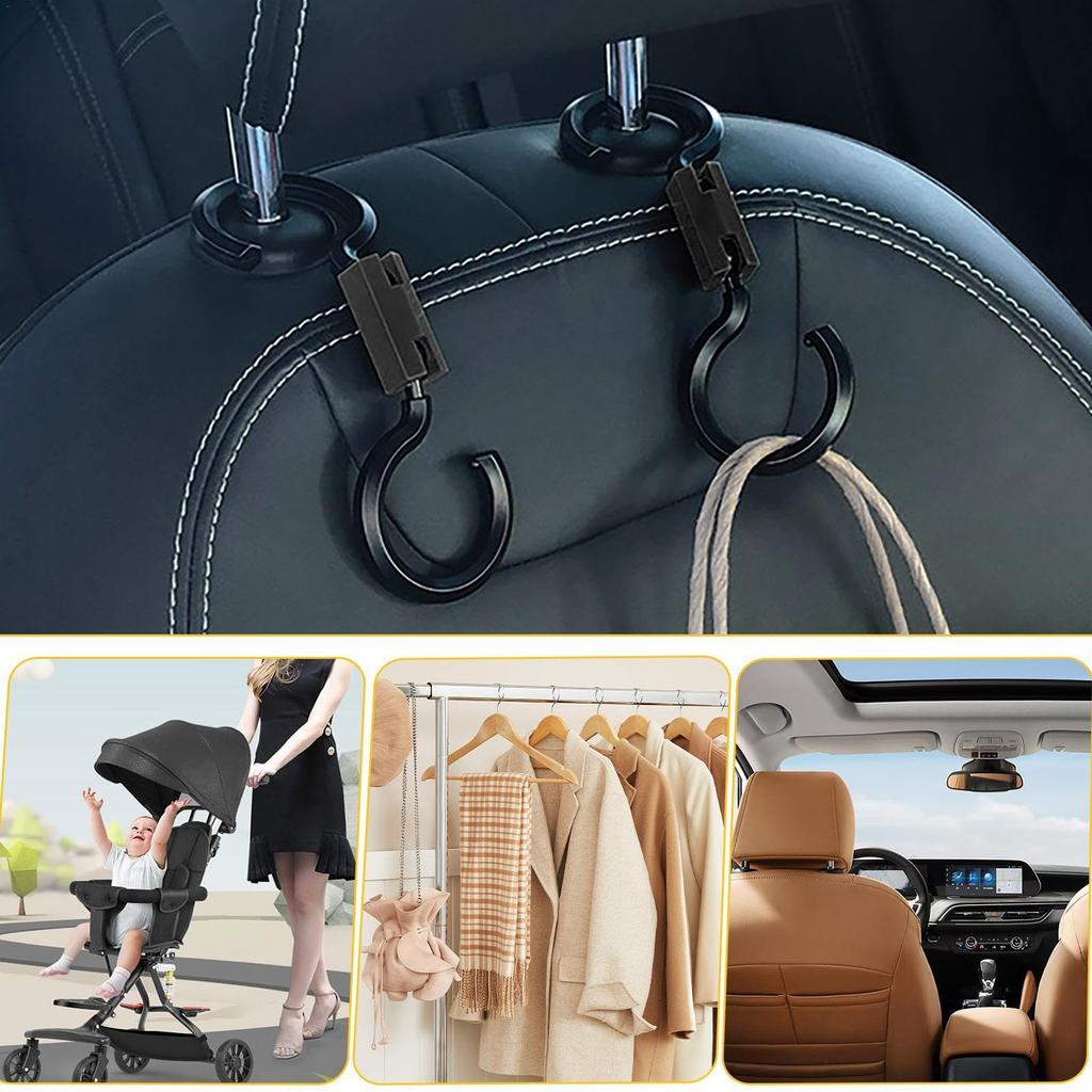 Car Headrest Purse Hook, Car Headrest Hook | 2 Seat Hook Car Storage Hooks