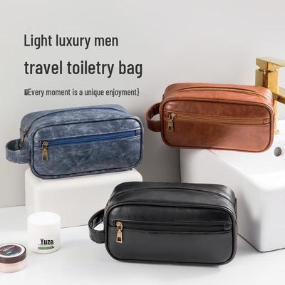 High-End PU Cross-Border Wash Bag: Men's Handheld Large Capacity Cosmetic Travel Bag