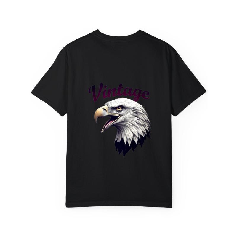 Vintage Eagle Head Graphic T-Shirt White American Bald Eagle Print and Text Casual Wear for Men and Women Outdoor Adventure Fashion Streetwear Style
