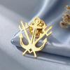 Dawapara Vintage Anchor Trident Brooch Nordic Mythology Lapel Pins Stainless Steel Punk Party Accessories