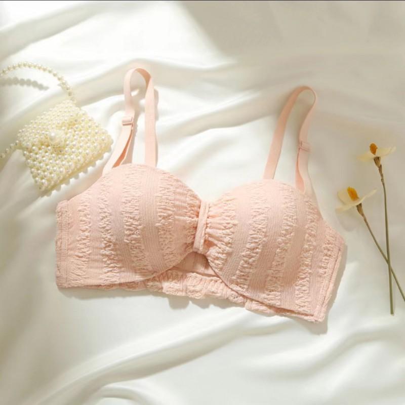 Half-cup Push Up Bra Set Teen Girls Strapless A/B Cup White Lingerie