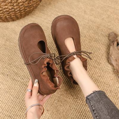 Nové stylové baleríny pro ženy na šněrování z pravé kůže jaro léto měkké pohodlné luxusní elegantní boty pro dámy Zapatos Mujer