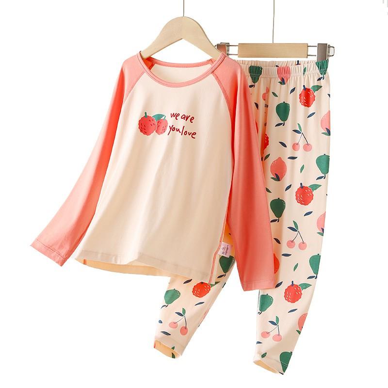 Kids Thermal Underwear Set A Class Cotton Blend Long Sleeve Homewear Boys Girls Winter