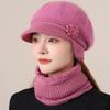 New Woman Winter Hat Ear Protection Warm Suit Plush Fur Lined Warm Hat For Female Casual Rabbit Fur Blend Knitted Cap