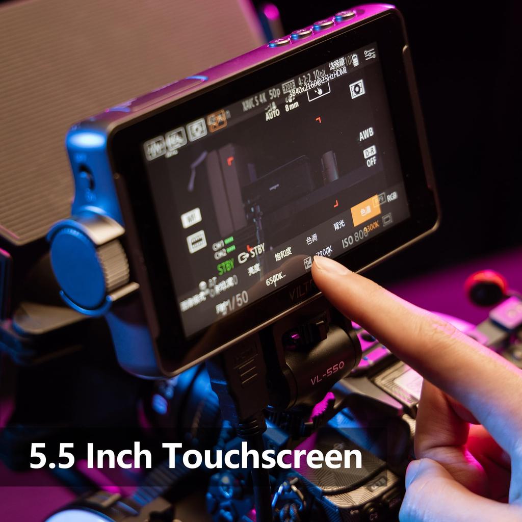 Viltrox 5,5 tommer 1200 nits Kamera Field Monitor Touch Screen 4Kp30 HDMI Kamera Monitor 3D LUT Støtte 10bit HDR Video Field Monitor Eksternt kamera