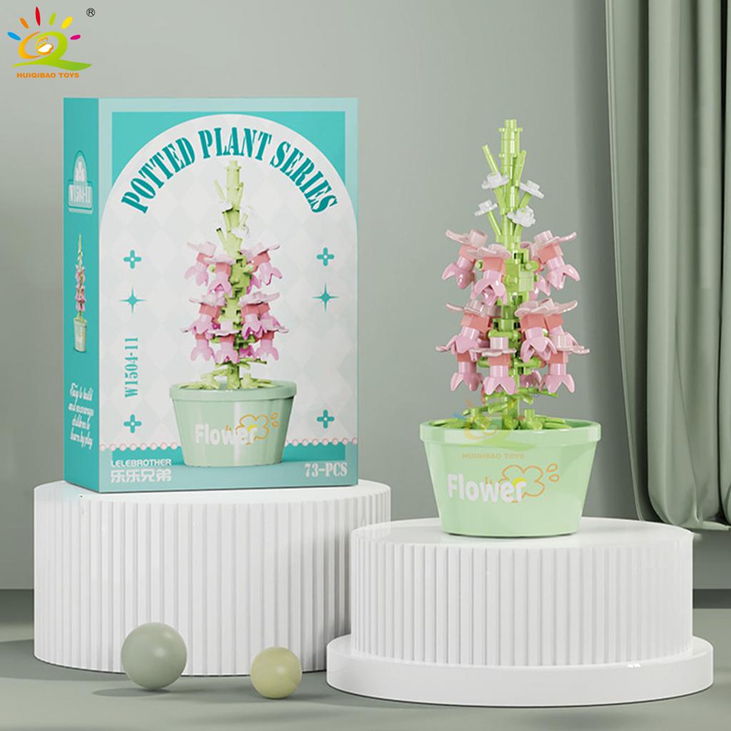 MOC Blume Sukkulente Topfpflanze Modellbaustein DIY Ewiger Strauß Zuhause Schreibtisch Pflanzen Dekoration Ziegel Mädchen Geschenk Kinderspielzeug