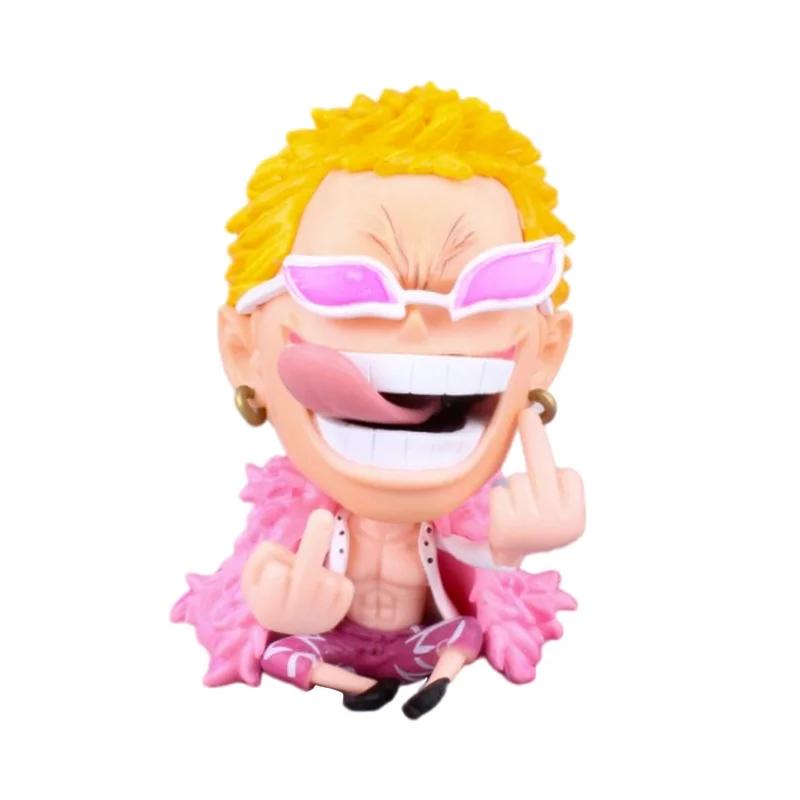 14 Styles Anime One Piece Zoro Luffy Sanji Sitting Figure Playthings Robin Nami Brook Chopper 8.5CM PVC Q Version Car Decoration Model