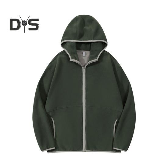 

Зимнее пальто с капюшоном и карманами, кардиган с застежкой-молнией, толстая однотонная свободная куртка с длинными рукавами, повседневная верхняя одежда для занятий спортом и спортом на открытом воздухе M армия зеленый