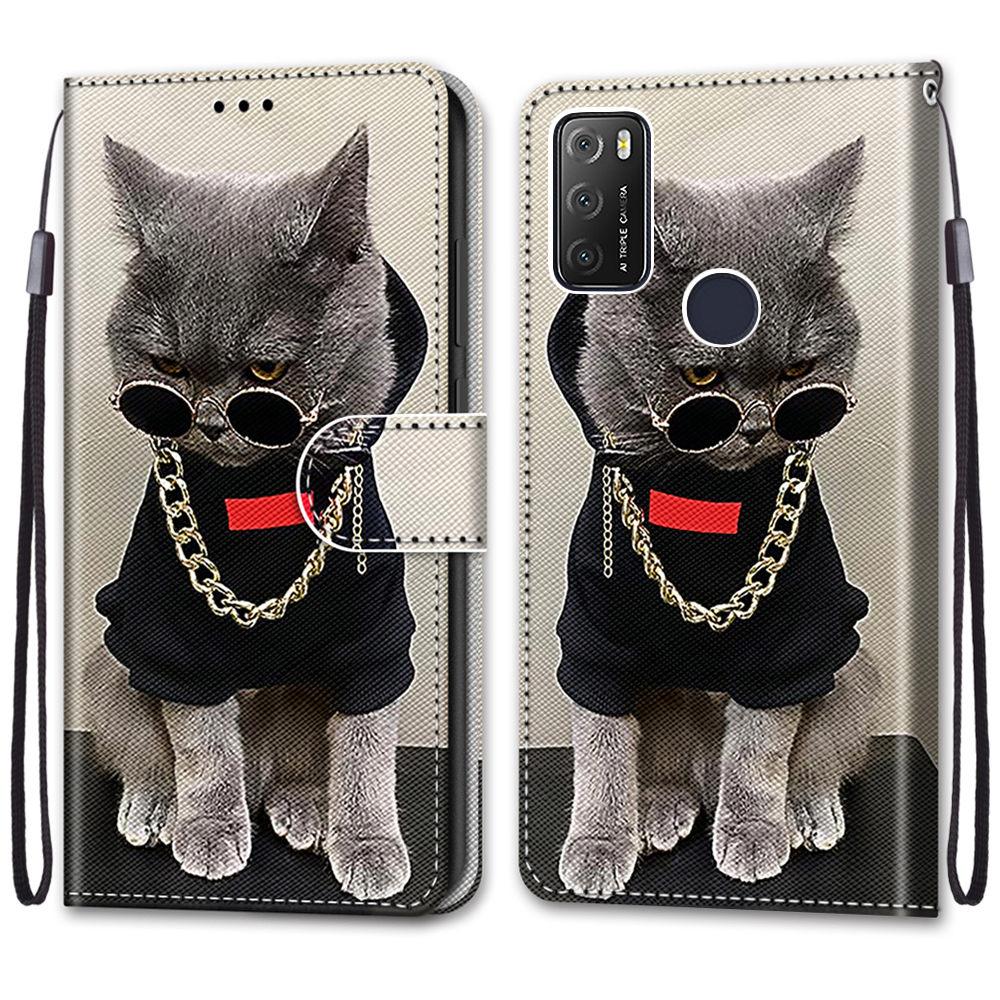 Painted Leather Flip Phone Case For Xiaomi Poco C40 M5S Redmi 9 9A 9C 9T Lion Cat Butterfly Wallet Card Holder Stand Book Cover