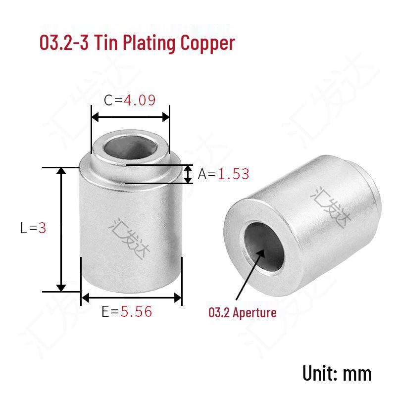 SMTSO-3.2 Tin-Plated Copper PCB Standoff: Unthreaded Through-Hole SMT Nut with Internal Thread