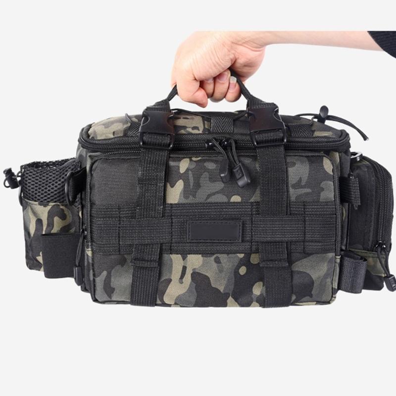 Waterproofs Fishing Gear Bag Outdoor Shoulder Crossbody Bag Fishing Tackle Backpacks Multipockets Lures Gear Shoulder Bag