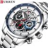 Curren 8391 Men's Sports Casual Quartz Watch with Steel Band and Calendar
