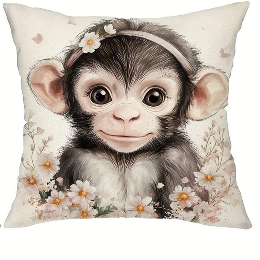 

Adorable Pet - Floral Fusion Pillow CoversLiving room sofa cushion cover, soft and comfortable, bedroom room decoration 16x16Inch