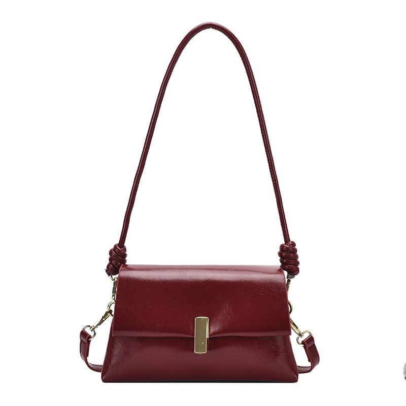 Women's Leather Shoulder Bag with Retro Waxed Finish Small Square Bag Crossbody Bags for Work Crossbody Bag Fashion